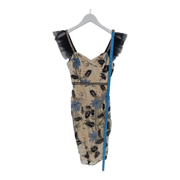 Lulus NWOT Showstopper Cream Embroidered Sequined Bodycon Midi Dress Size XS - Picture 9 of 11